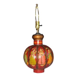 Early 20th Century Bombay Style Hand Decorated Lamp For Sale