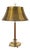Monumental Table Lamp in Brushed Brass and Mahogany by Harald Notini for Böhlmarks, 1950 For Sale