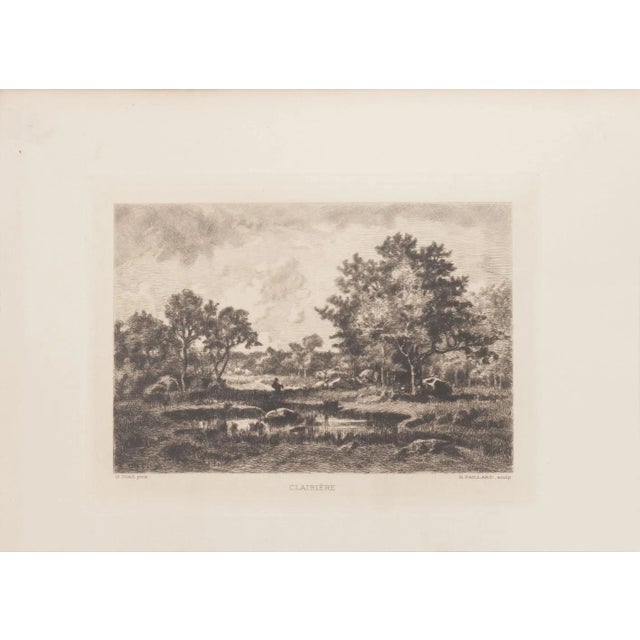 Clairière Etching by N. V. Diaz de la Pena, 1875 For Sale