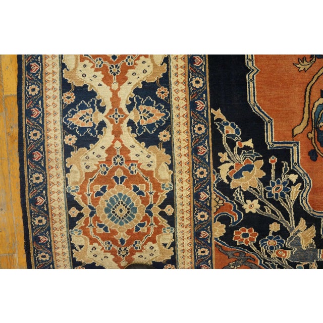 1880s Red Animal Hunting Scene Antique Persian Khorassan Moud Rug 9' X 11' 8" Handknotted Wool Carpet For Sale - Image 13 of 18