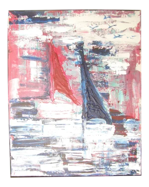 Abstract Sailboat Painting