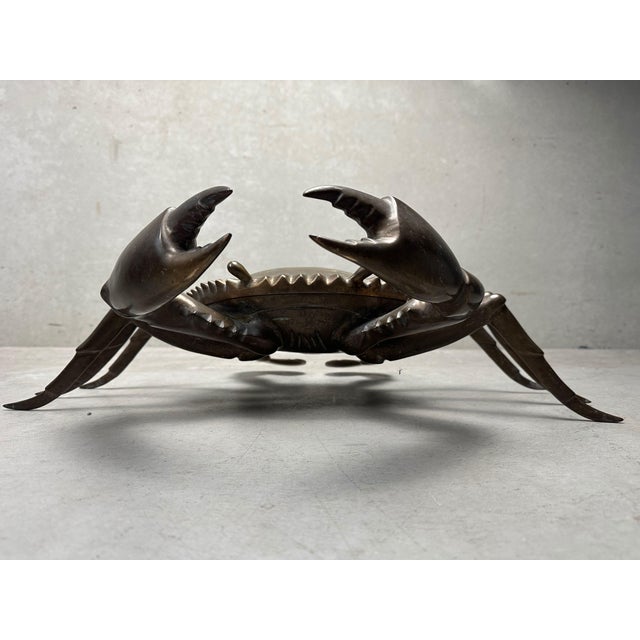 Striking Artwork in Solid Brass. Very Large Crab. In 2 Parts. Shell Can Be Removed to Store Small Items (Vide-Poche)....