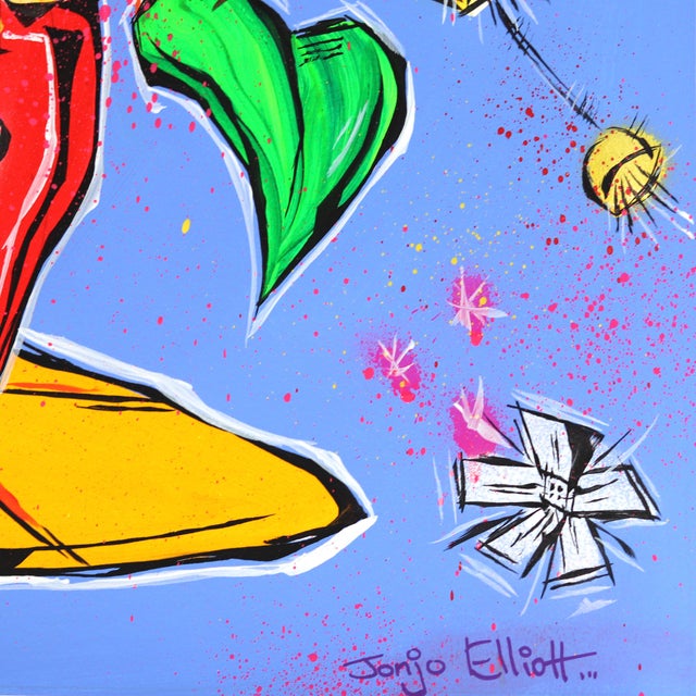 2020s Heart Bloom - Vibrant Contemporary Expressionist Still Life Painting Original Artwork by Jonjo Elliott For Sale - Image 5 of 5