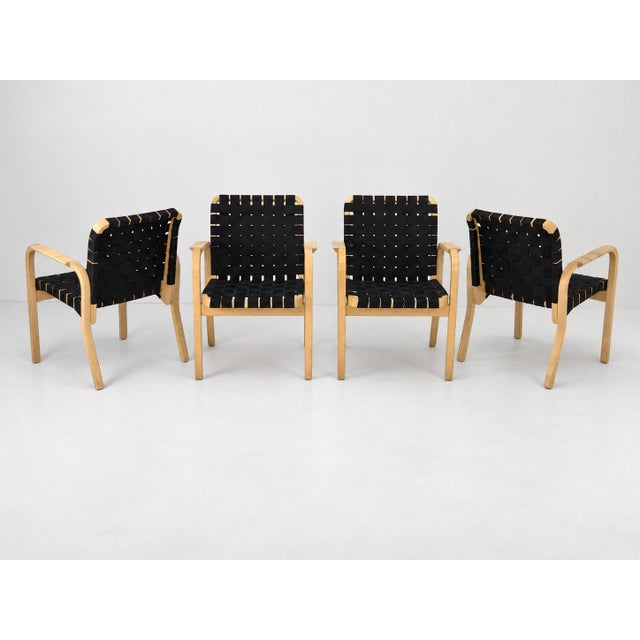 Model 45 Lounge Chairs by Alvar Aalto for Artek, 1970s, Set of 4 For Sale - Image 6 of 18