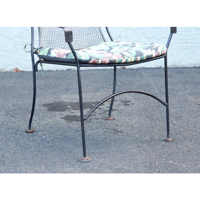 Late 20th Century Vintage Set of Four Wrought Iron Patio Dining Chairs For Sale - Image 5 of 12