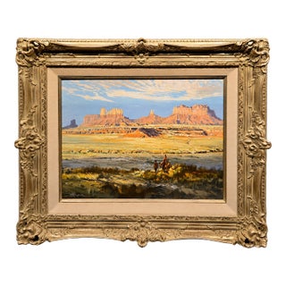 Richard Ellis Wagner "Monument Valley" Original Western Desert Landscape Oil Painting For Sale