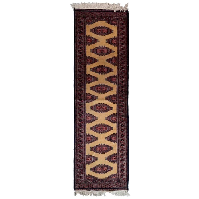 1970s Handmade Vintage Uzbek Bukhara Runner 2.1' X 6.8' For Sale - Image 11 of 11