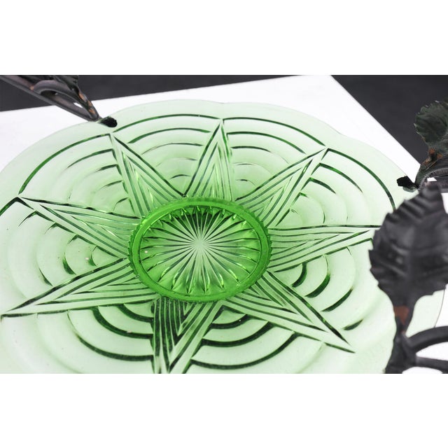 Art Deco Glass and Metal Fruit Bowl, France, 1920s For Sale - Image 6 of 12