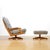 Vintage 1960s Danish Swivel Lounge Chair & Ottoman For Sale - Image 4 of 11