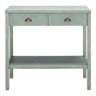 Safavieh Asa 2 Drawer 1 Shelf Console Table - Turquoise/Antique Gold For Sale