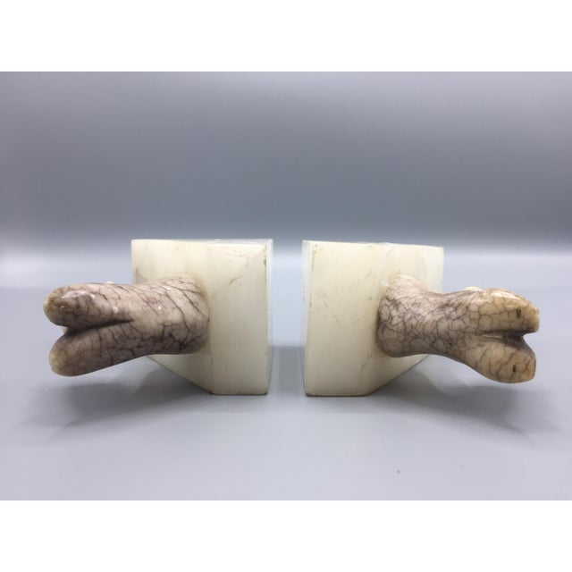 Vintage Italian Alabaster Dog Bookends - a Pair For Sale - Image 4 of 9
