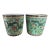 Early to Mid Twentieth Century Famille Famille Rose Turquoise Ground Heavily-Enameled 8” Cachepots With Dragon Motif, a Pair For Sale