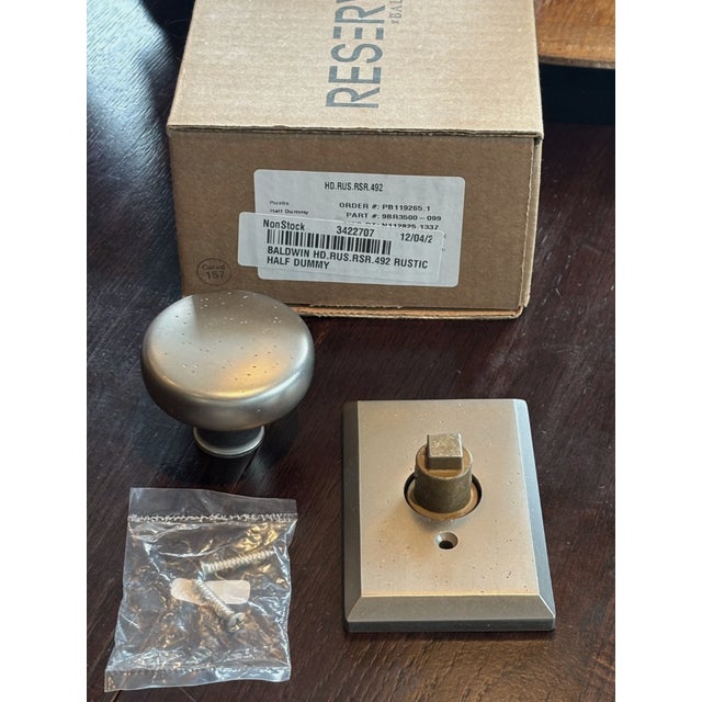 Baldwin Reserve Rustic Collection: Custom Dummy Door Hardware White Bronze For Sale - Image 4 of 4