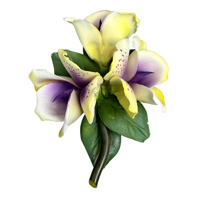 1970s Petite Italian Ceramic Flower For Sale