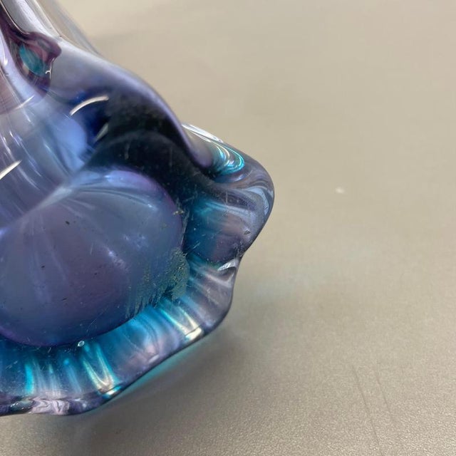 Large Sculptural Pink and Blue Murano Glass Vase, Italy, 1970s For Sale - Image 18 of 18