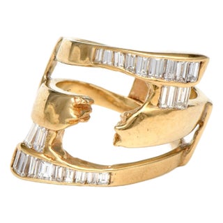 14KY Custom Diamond(0.98) Guard Ring, size 5.5 For Sale