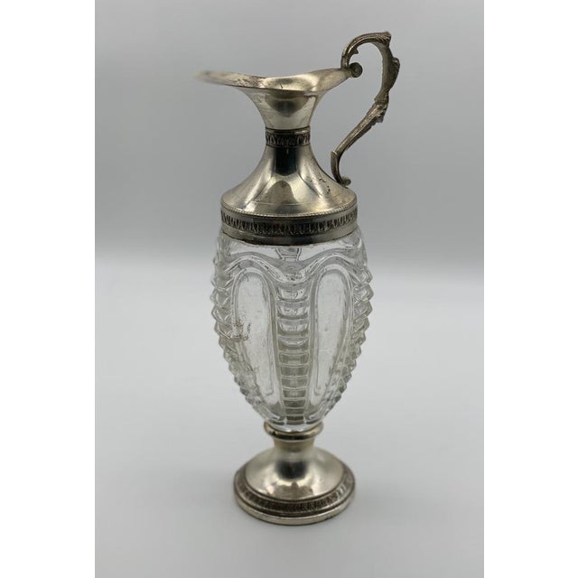 Glass and Silver-Plated Alloy Jug, in Good conditions. Designed 1980 to 1989