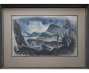 Paul Maxwell Abstract Texas Desert Watercolor Landscape Early 1950s