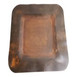 Vintage Signed Brutalist Oxidized Metal Serving Tray by Jan Barboglio For Sale