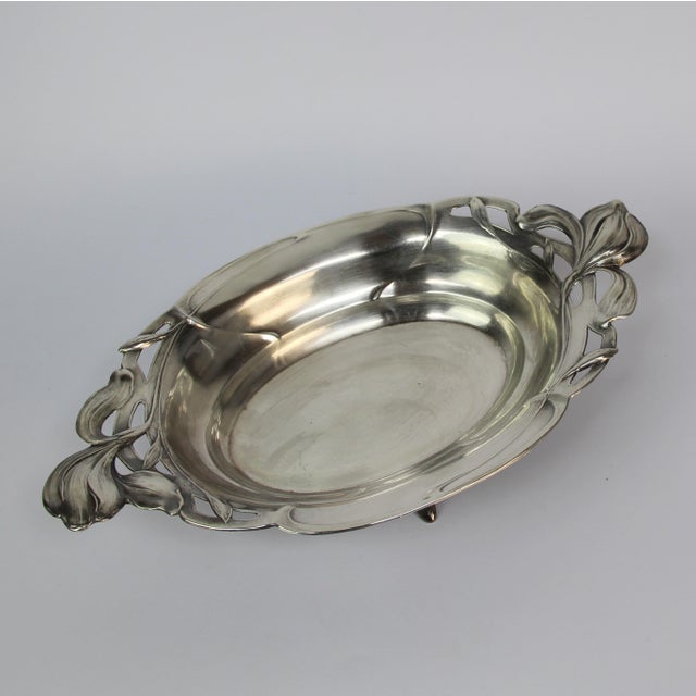 French Art Nouveau Tray in Silver Metal, 1890s For Sale - Image 4 of 11