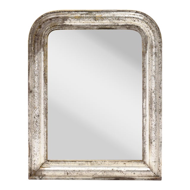 Silver Leaf, Petite Louis Philippe Period Mirror, Circa 1880 For Sale