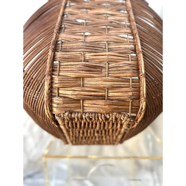 Vintage Woven Rattan/Wicker Gathering Basket For Sale - Image 4 of 7