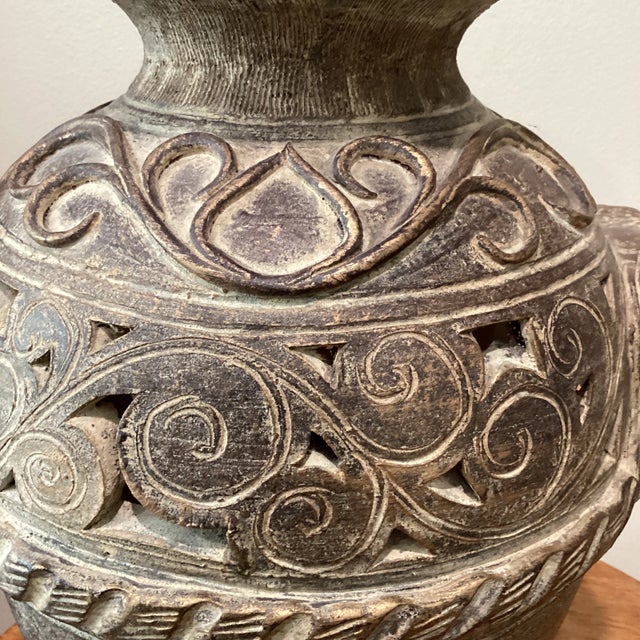 Vintage Terracotta Finish Bronze Color Elephant Head Asian Motifs For Sale - Image 11 of 13