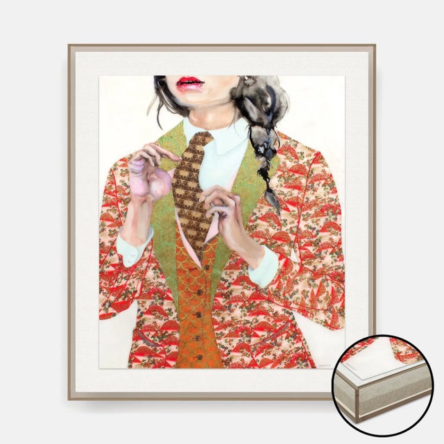 Contemporary Spot Check by Lisa Krannichfeld, Art Print in Grey Acrylic Frame, Small For Sale - Image 3 of 3