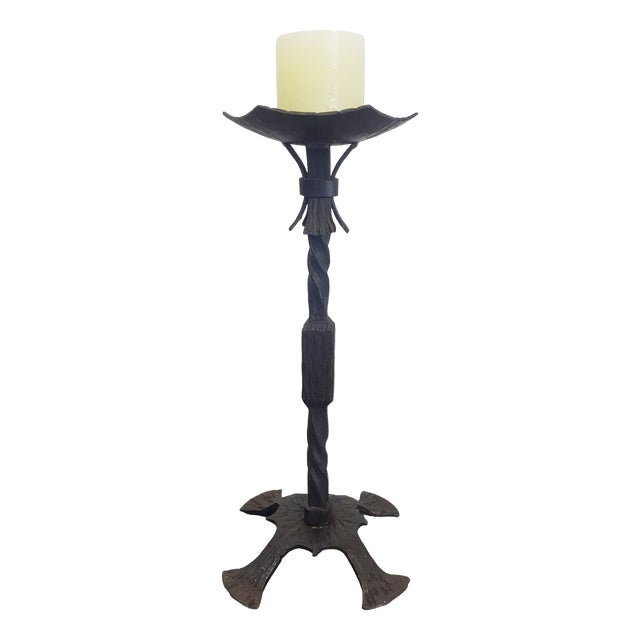 Brutalist Cast Iron Candleholder, Germany, 1960s For Sale