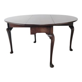 George III Round Mahogany Drop Leaf Table, England Circa 1780 For Sale