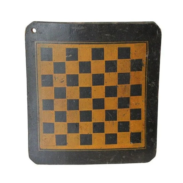 Wood 19th Century Original Painted Checkers Game Board For Sale - Image 7 of 7