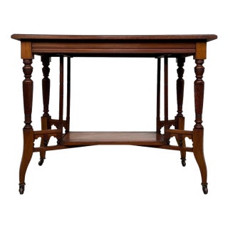 Antique Early 20th Century English Edwardian Walnut Side Table For Sale