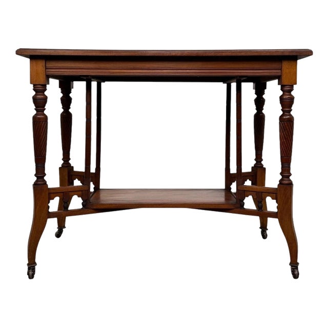 Antique Early 20th Century English Edwardian Walnut Side Table For Sale