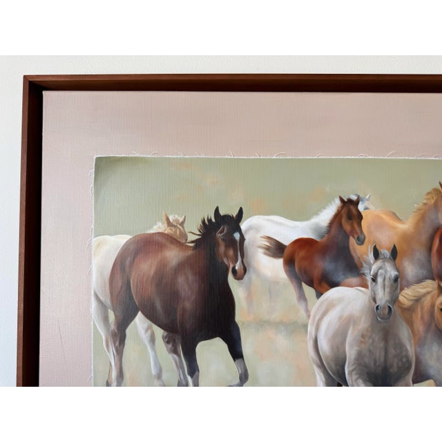 Modern " Freedom" Running Horses Impressionist Oil Painting by Margarita Deleuze/ Sold For Sale - Image 4 of 12
