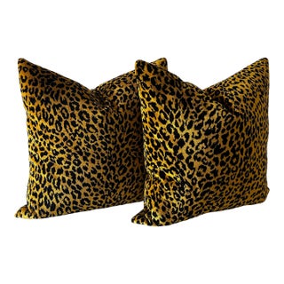 Early 21st Century Lush Chenille Leopard Pillows For Sale
