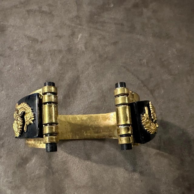 1930 Antique Jean Painlevé Art Deco Bakelite and Brass Seahorses French Bracelet For Sale - Image 10 of 14