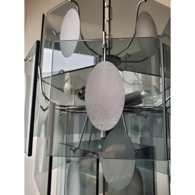 Mid-Century Modern Chandelier in Smoked Murano Glass attributed to Vistosi, 1970s For Sale - Image 3 of 9