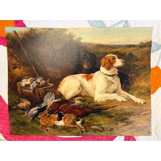 Wood Bird Dog Canvas Print in Gold Frame "After the Hunt" For Sale - Image 7 of 7