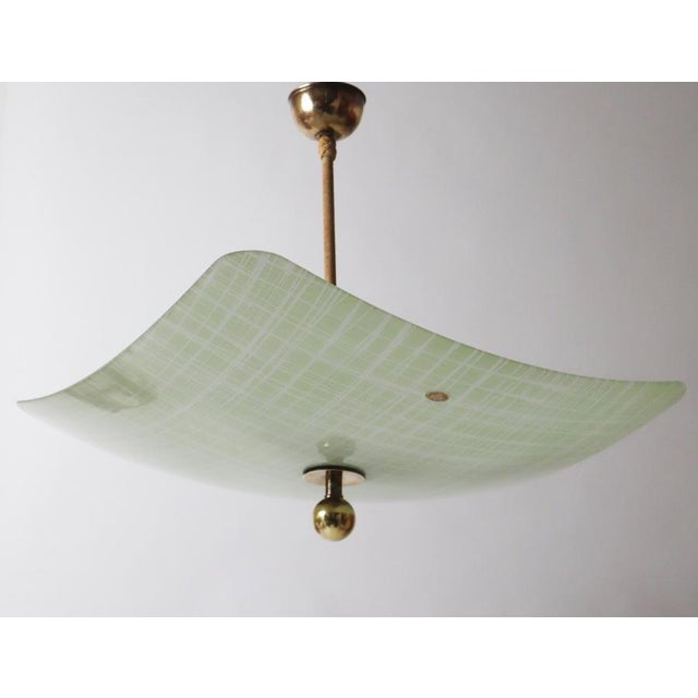 Mid-Century Etched Glass Pendant Lamp, Germany, 1950s For Sale - Image 12 of 18