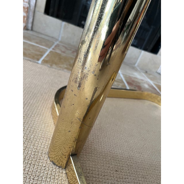 Mid Century Glam Hollywood Regency Pace Collection Side/ Coffee Table Brass and Glass For Sale - Image 11 of 13