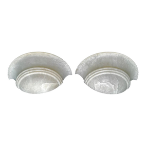Pair Half Moon Art Deco Style Alabaster Wall Sconces