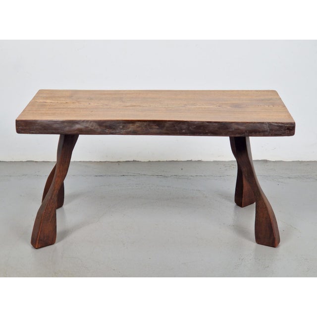 Brutalist Oak Tree Trunk Side Table, 1960s For Sale - Image 4 of 11