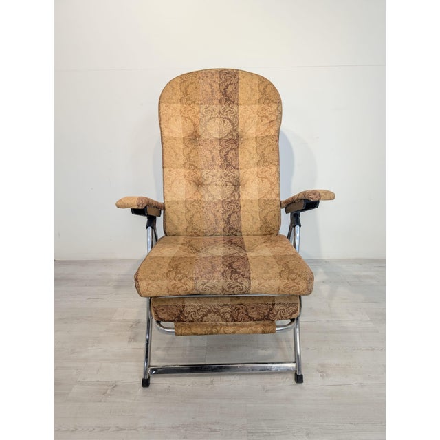 Bauhaus Italian Reclining Armchair with Ottoman, 1970s For Sale - Image 11 of 17