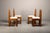 Dutch Art Deco Amsterdam School Dining Chairs in Oak and Light Fabric, 1930s, Set of 4 For Sale - Image 3 of 16