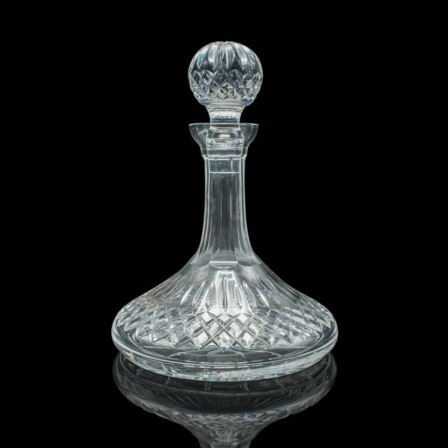 English Vintage Ship's Merlot Decanter, English Crystal Glass, Wine, Spirit, Mid Century For Sale - Image 3 of 12