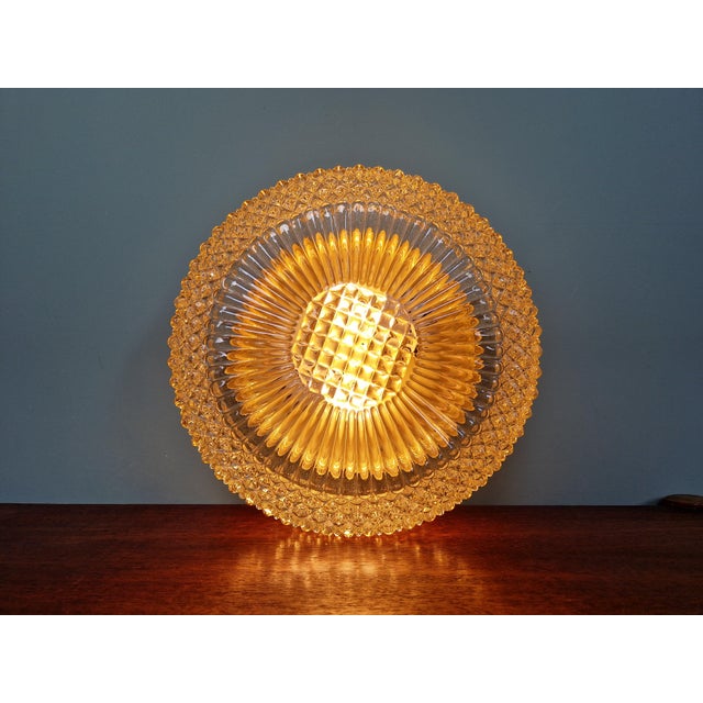 Gold Amber Crystal and Gilt Metal Ceiling Light from Glashütte Limburg, 1970 For Sale - Image 8 of 17