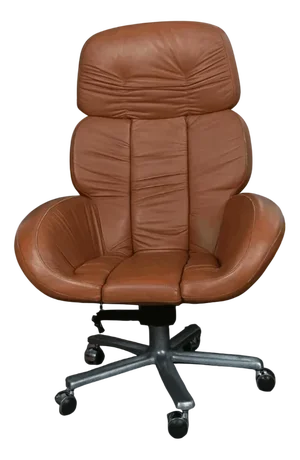 Leather Presidential Desk Swivel Chair, 1970s