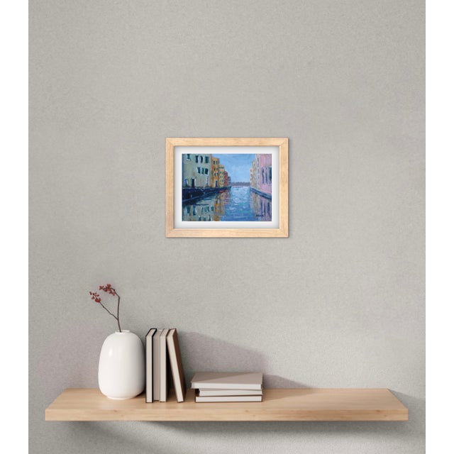 Blue Venice Canal, Modern Impressionist Oil Painting For Sale - Image 8 of 9