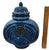 Late 20th Century Asian Chinoiserie Blue Pottery Lidded Ginger Jar W/Medallion Center Decoration For Sale - Image 5 of 11