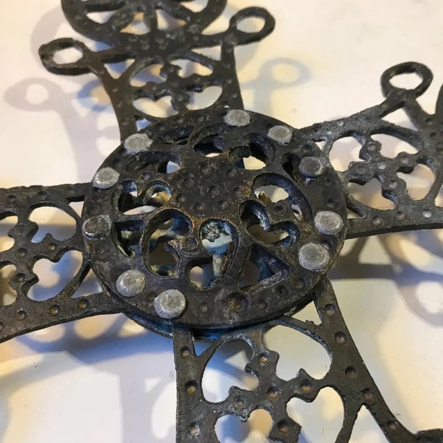 Pendant Cross Candleholder in Bronze, Greece, 1920s For Sale - Image 11 of 13